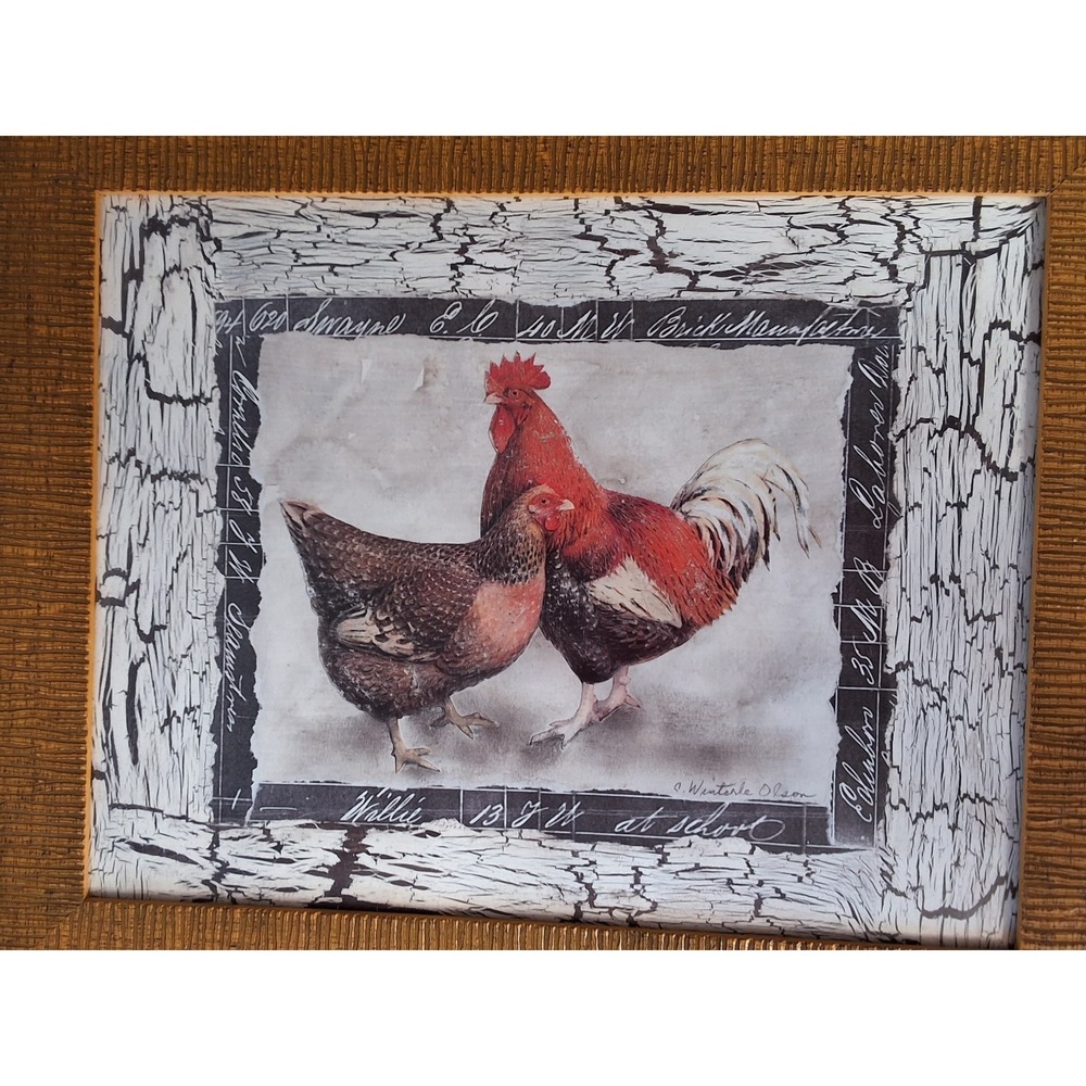 C. Winterle Olson "Fowl Play" Framed Art Print. Approx. 17"× 14" - Picture 5 of 5